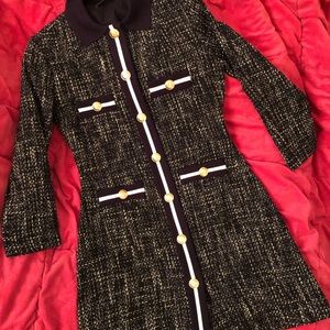 Maje navy tweed dress